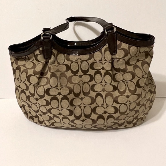Coach Brown and Tan Monogram Shoulder Bag - Picture 14 of 16
